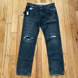 Rag & Bone NWT Rosa Mid-Rise Boyfriend Distressed Jeans Black Magic Size 26